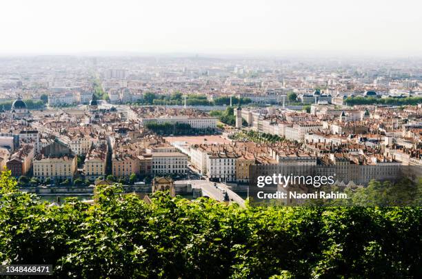 cityscape of lyon and the saône river, on a sunny day in france - rhone river stock pictures, royalty-free photos & images