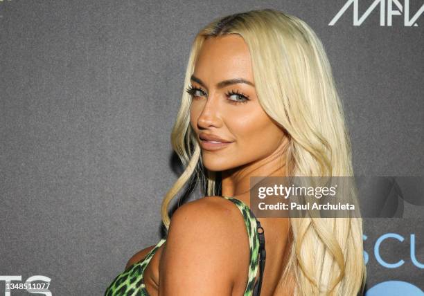 Model Lindsey Pelas attends the "Once Upon A Time On Halloween: A Tribute To Hef" at Madame Tussauds on October 23, 2021 in Hollywood, California.