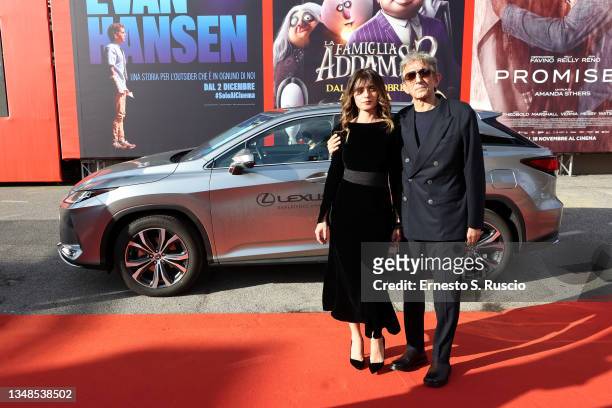 Director Sergio Rubini and Carla Cavalluzzi arrive on the red carpet ahead of the "I Fratelli De Filippo" screening during the 16th Rome Film Fest on...