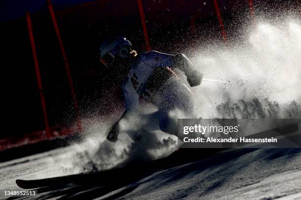 Patrick Kenney of the USA competes in the 1st run of the Mens Giant Slalom at Rettenbachferner during the Audi FIS Ski World Cup 2021/22 on October...