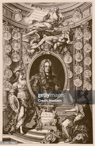 stockillustraties, clipart, cartoons en iconen met charles vi (1685 - 1740), holy roman emperor, king of bohemia, hungary, croatia, serbia, and archduke of austria - emperor