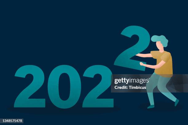 year 2022 is around the corner - getting ready for date stock illustrations