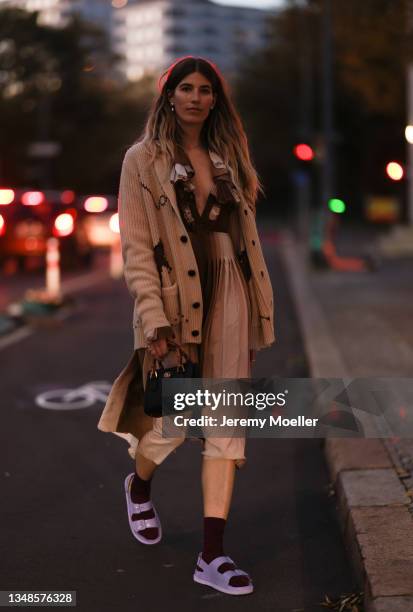 Veronika Heilbrunner is wearing a full Gucci look on October 23, 2021 in Berlin, Germany.