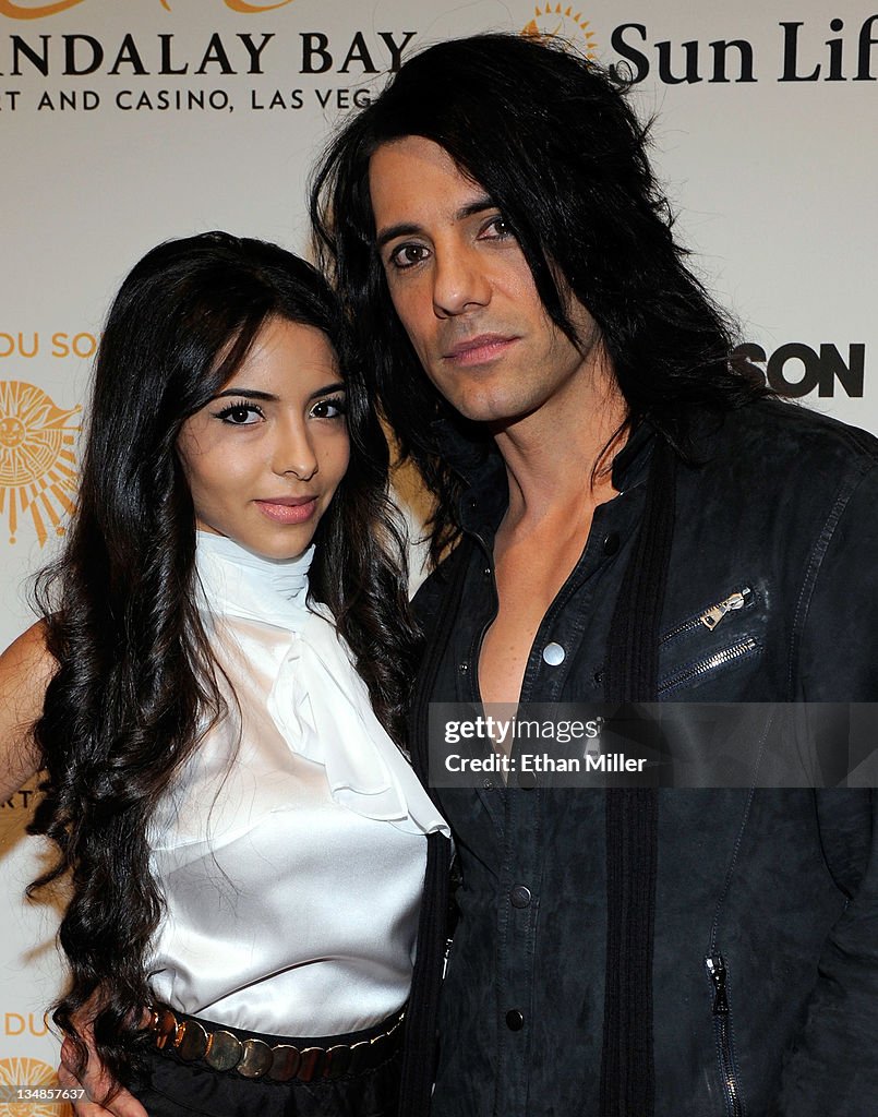 Illusionist Criss Angel and his fiancee Sandra Gonzalez arrive at the
