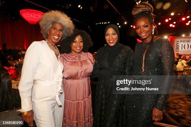 Erica Ford, Demetria Lucas, Ibtihaj Muhammad, and Tai Beauchamp attend the EBONY Power 100 Awards Gala at The Beverly Hilton on October 23, 2021 in...
