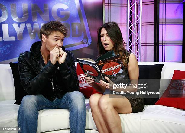 Actor Chad Michael Murry and host Nikki Novak at the Young Hollywood Studio on December 2, 2011 in Los Angeles, California.