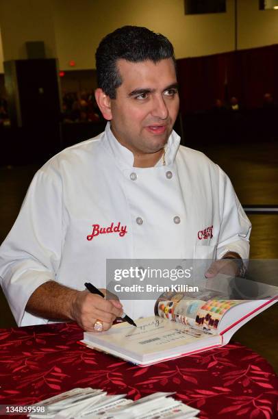 Buddy Valastro, "The Cake Boss", promotes the book "Baking Cake With The Boss" during the 2011 Chocolate World Expo at the Meadowlands Exposition...