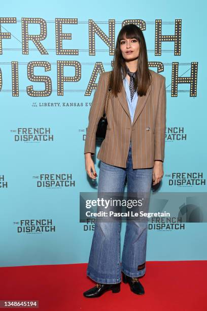 Clara Luciani attends the "The French Dispatch" - Paris Gala Screening at Cinema UGC Normandie on October 24, 2021 in Paris, France.
