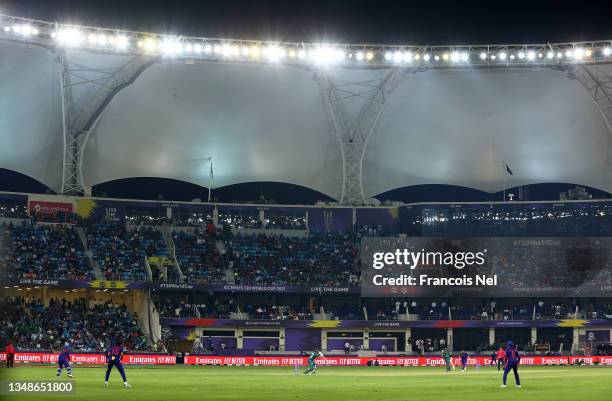 General view of play during the ICC Men's T20 World Cup match between India and Pakistan at Dubai International Stadium on October 24, 2021 in Dubai,...