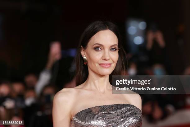 Angelina Jolie attends the red carpet of the movie "Eternals" during the 16th Rome Film Fest 2021 on October 24, 2021 in Rome, Italy.