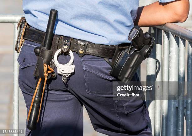 equipment-belt of a german police officer - beton stock pictures, royalty-free photos & images