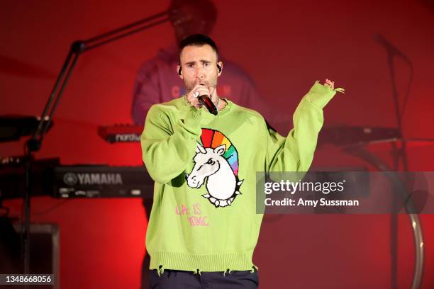 Adam Levine of Maroon 5 performs onstage during the 8th annual "We Can Survive" concert hosted by Audacy at Hollywood Bowl on October 23, 2021 in Los...