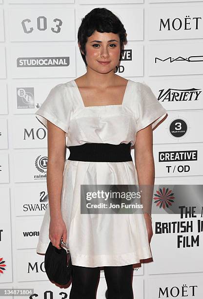 Actress Yasmin Paige arrives for the Moet British Independent Film Awards at Old Billingsgate Market on December 4, 2011 in London, England.