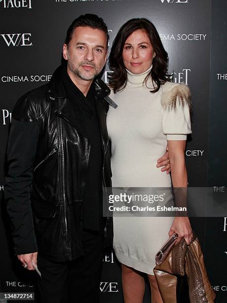 Singer Dave Gahan and actress Jennifer Sklias-Gahan attend The Cinema Society & Piaget screening of "W.E." at The Museum of Modern Art on December 4,...