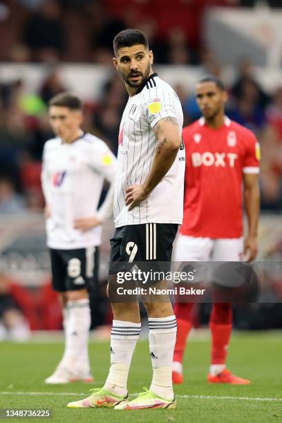 Aleksandar Mitrovic of Fulham looks on during the Sky Bet Championship match between Nottingham Forest and Fulham at City Ground on October 24, 2021...