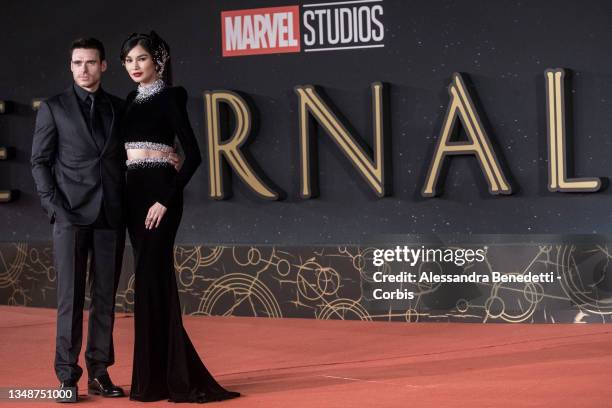 Richard Madden and Gemma Chan attend the red carpet of the movie "Eternals" during the 16th Rome Film Fest 2021 on October 24, 2021 in Rome, Italy.