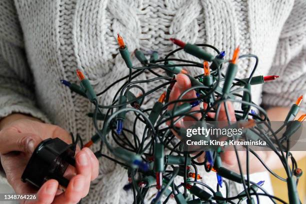 christmas lights - daily life in ireland stock pictures, royalty-free photos & images