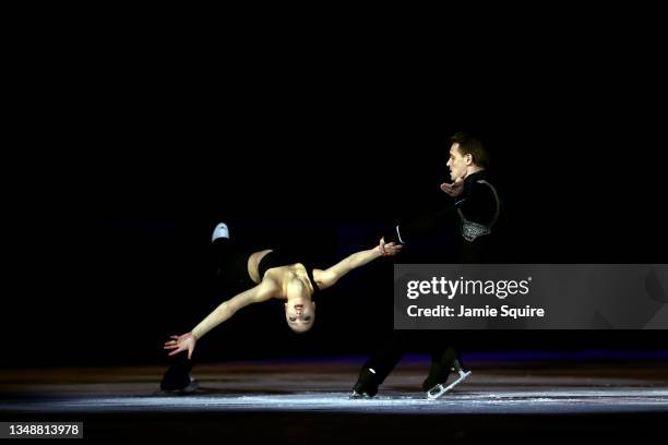 Aleksandra Boikova and Dmitri Kozlovskii of Russia perform in the Exhibition Program during the ISU Grand Prix of Figure Skating - Skate America at...