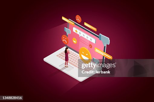 Girl standing in front of laptop screen and icon social networks. Girl standing in front of laptop screen and icon social networks.