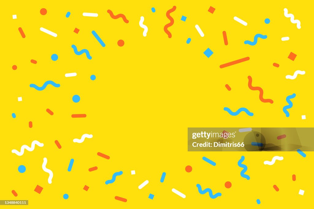 Confetti background with empty space for your message. Can be used for celebration, advertisement, birthday party, Christmas, New Year, Holiday, Carnival festivity, Valentine’s Day, National Holiday, etc.