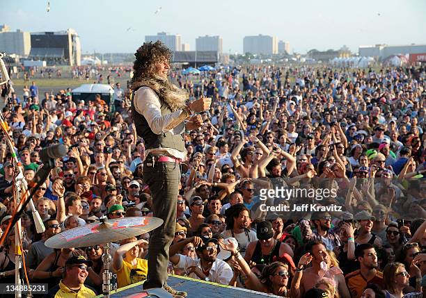 Wayne Coyne of The Flaming Lips performs during day one of Dave Matthews Band Caravan at Bader Field on June 24, 2011 in Atlantic City, New Jersey.