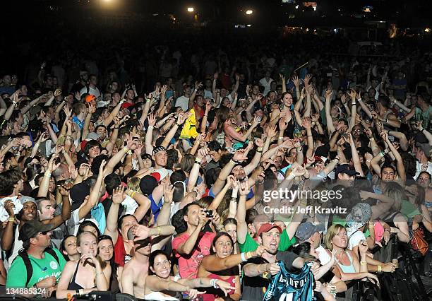 Fans attend day two of Dave Matthews Band Caravan at Bader Field on June 25, 2011 in Atlantic City, New Jersey.