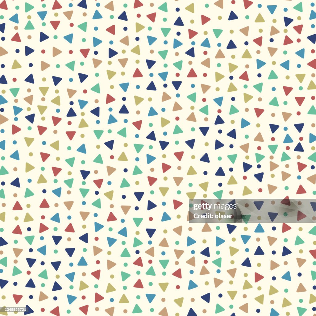 Graphic Pattern Rounded Triangles Retro Style Colorful Grid Pattern Of Rounded Triangles And Dots High ...