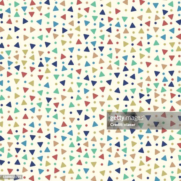 Rounded Triangular Pattern Retro Style Colorful Grid Pattern Of Rounded Triangles And Dots High ...