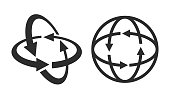Rotation angle 360 degrees vector icons