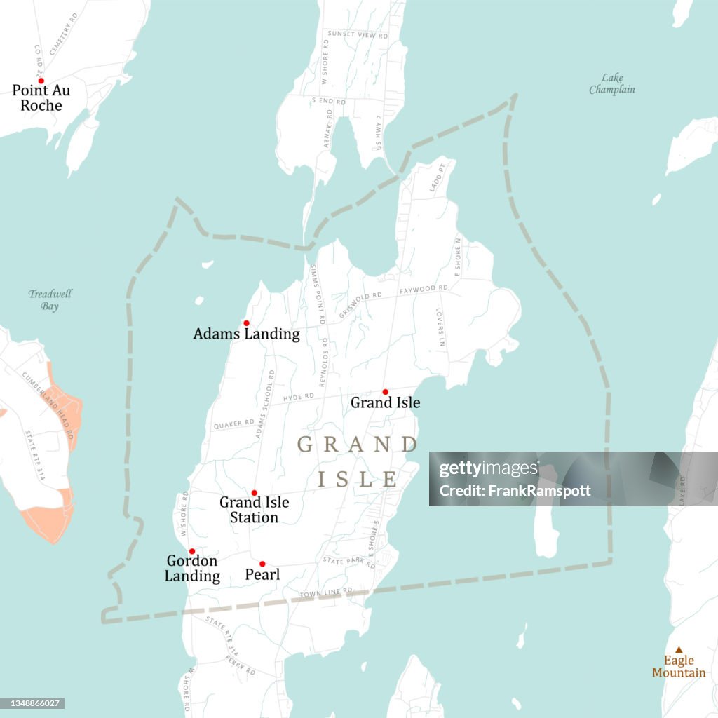 VT Grand Isle Grand Isle Vector Road Map