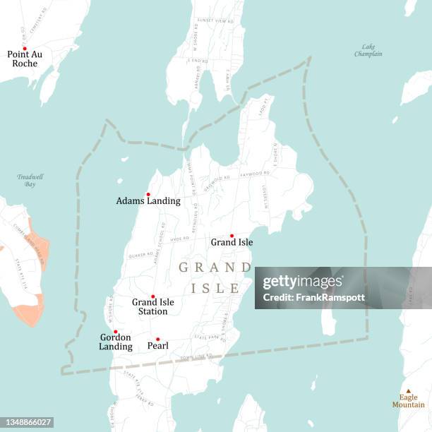 vt grand isle grand isle vector road map - lake champlain stock illustrations