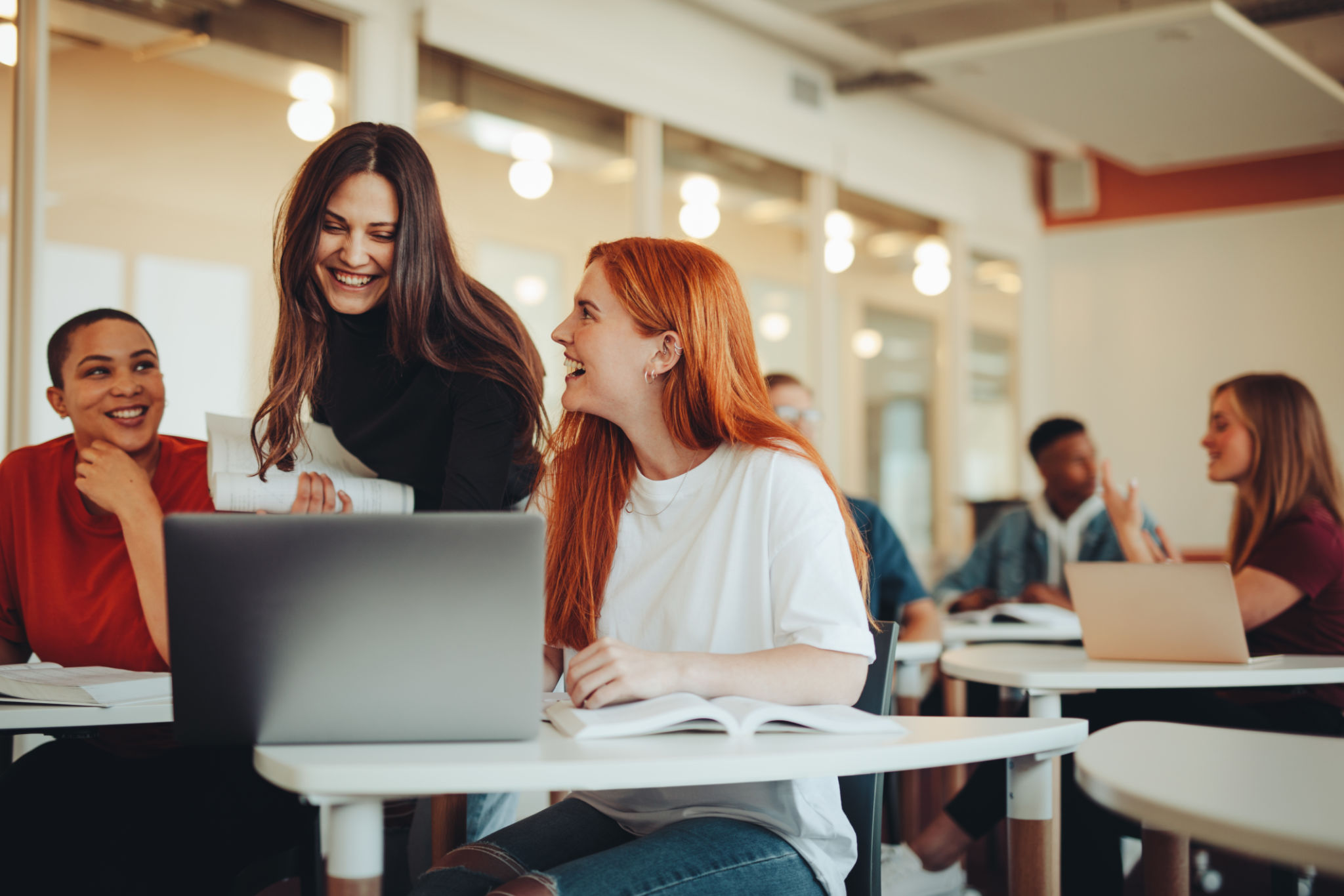 happy students learning