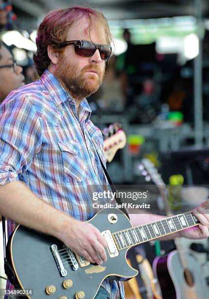 Amos Lee and band perform during Dave Matthews Band Caravan at Bader Field on June 26, 2011 in Atlantic City, New Jersey.