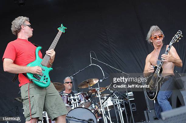 Mick Vaughn, Dan Martier and Tim Reynolds of TR3 perform during day two of Dave Matthews Band Caravan at Lakeside on July 9, 2011 in Chicago,...