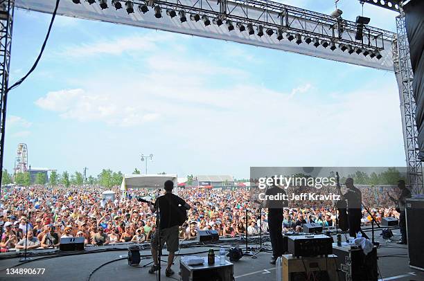 Yonder Mountain String Band performs during day two of Dave Matthews Band Caravan at Lakeside on July 9, 2011 in Chicago, Illinois.