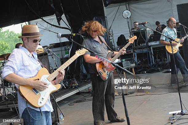 Chuck Garvey, Rob Derhak and Al Schnier of moe. Perform during day two of Dave Matthews Band Caravan at Lakeside on July 9, 2011 in Chicago, Illinois.