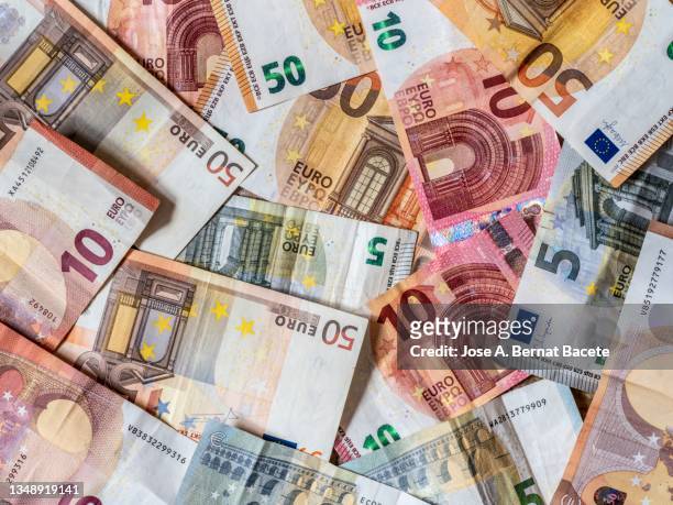 full frame of euro zone banknotes. - eurozone crisis stock pictures, royalty-free photos & images