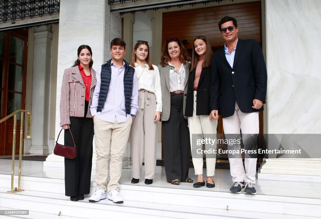 Guests At The Wedding Of Philippos Of Greece And Nina Flohr Leave The Hotel In Athens Where They Stayed.