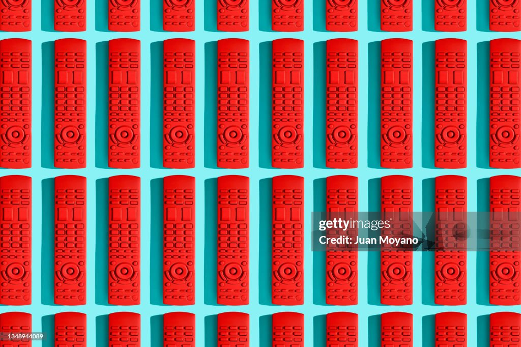 Red remote controls mosaic