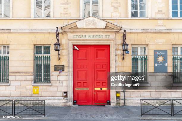 entrance of lycee henri iv in paris - latin quarter stock pictures, royalty-free photos & images