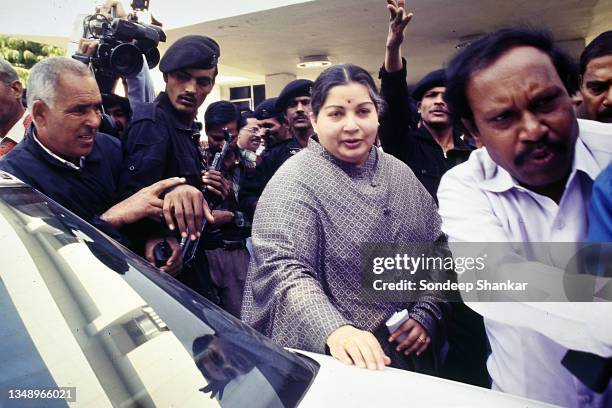 Tamil Nadu Chief Minister J Jayalalitaa in New Delhi on September 20, 1994.