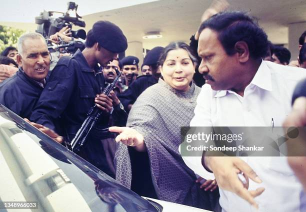 Tamil Nadu Chief Minister J Jayalalitaa in New Delhi on September 20, 1994.