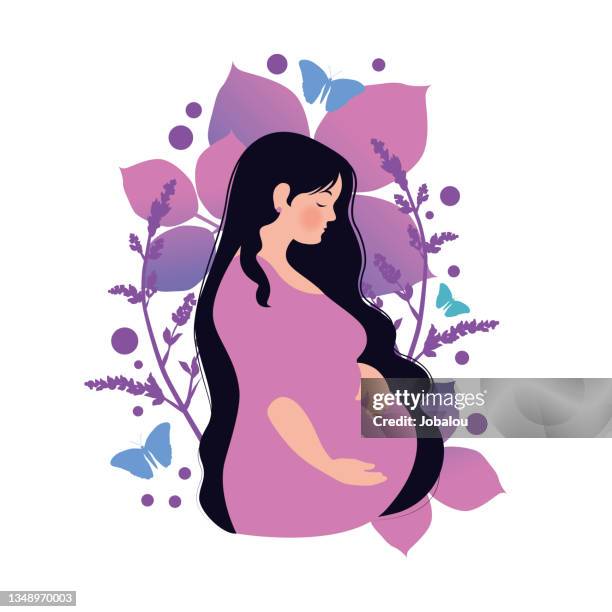 ilustrações de stock, clip art, desenhos animados e ícones de pregnancy future mother care positive emotion - gravidez