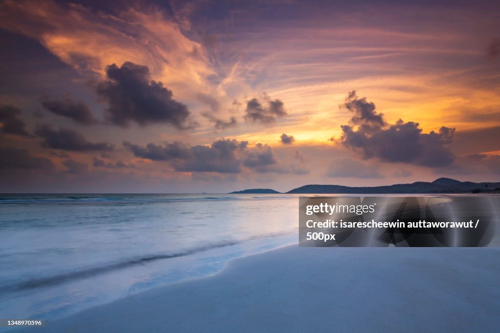 Scenic view of sea against sky during sunset,Chon Buri,Thailand