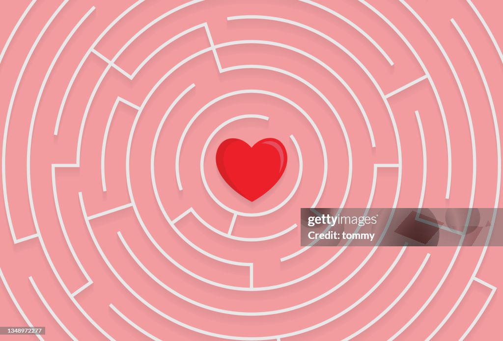 Laberinto con un símbolo de corazón