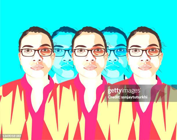 portrait , - looking at camera studio stock illustrations
