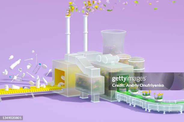 recycling factory. - contaminación concepto fotografías e imágenes de stock