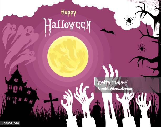 halloween spooky night design. - informationsgrafik stock illustrations