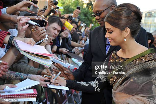 Aishwarya Rai Bachchan arrives at the London premiere of "Raavan" at BFI Southbank on June 16, 2010 in London, England.