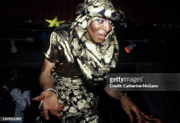 Pepper LaBeija at a drag ball in 1988 in Harlem, New York City, New York.
